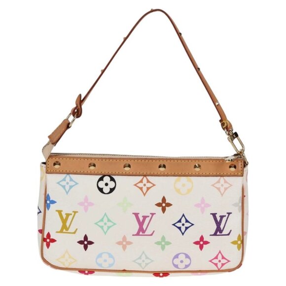 LOUIS VUITTON Multicolor Pochette Accessoires Pouch White M92649 Auth 128866V - Picture 3 of 15